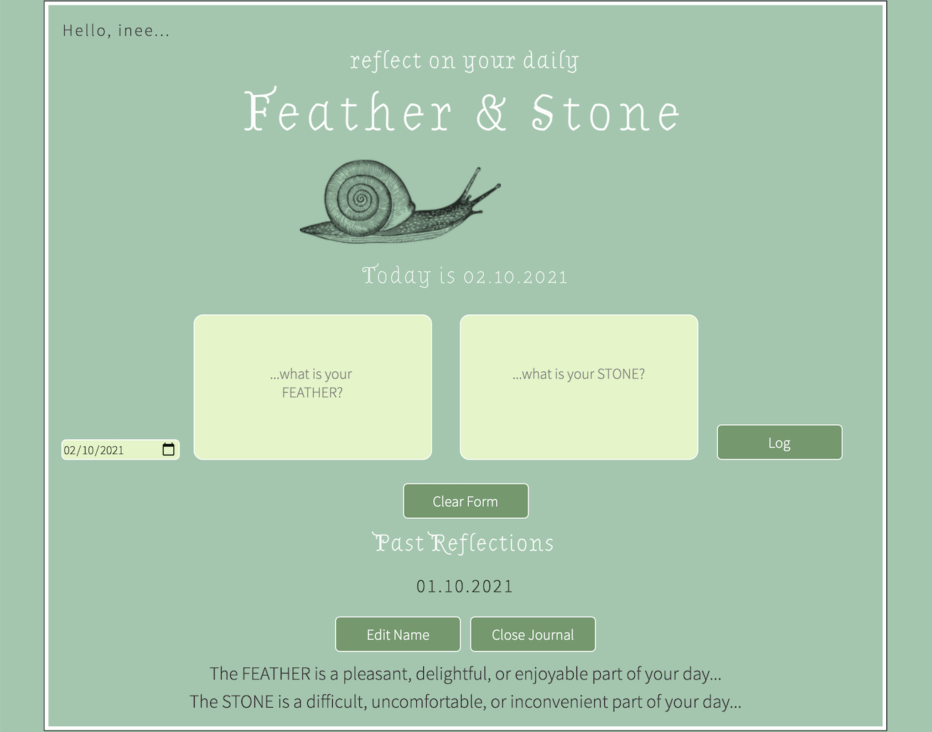 Feather and Stone App